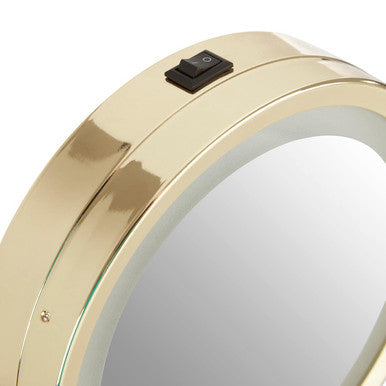 Gold Finish LED Large Table Mirror | Cassini