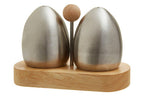Stainless Steel and Rubberwood Salt Pepper Shakers | Natural Origins