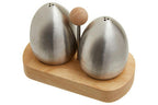 Stainless Steel and Rubberwood Salt Pepper Shakers | Natural Origins