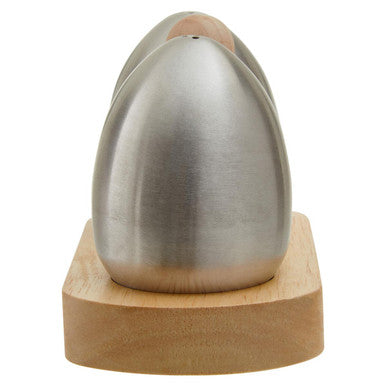Stainless Steel and Rubberwood Salt Pepper Shakers | Natural Origins