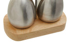 Stainless Steel and Rubberwood Salt Pepper Shakers | Natural Origins