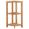 Three Tier Tropical Hevea Wood Corner Shelf Unit | Heva