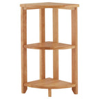 Three Tier Tropical Hevea Wood Corner Shelf Unit | Heva