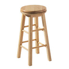 Natural Hevea Wood Revolving Bar Stool | Chester