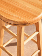 Natural Hevea Wood Revolving Bar Stool | Chester