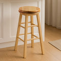 Natural Hevea Wood Revolving Bar Stool | Chester