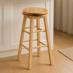 Natural Hevea Wood Revolving Bar Stool | Chester