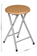 Folding Stool with Wood Veneer Seat | Hinata
