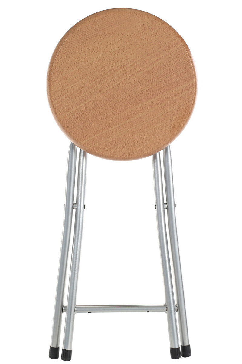 Folding Stool with Wood Veneer Seat | Hinata