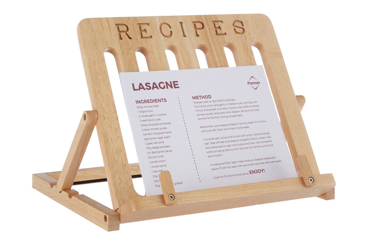 Tropical Hevea Wood Cookbook Stand | Soka