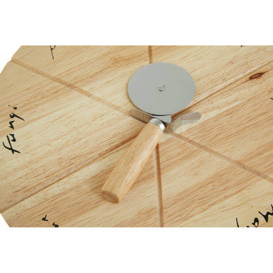 Pizza Board Set with Cutter | Rubberwood