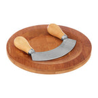 Bamboo Board with Mezzaluna Herb Chopper | Aleki