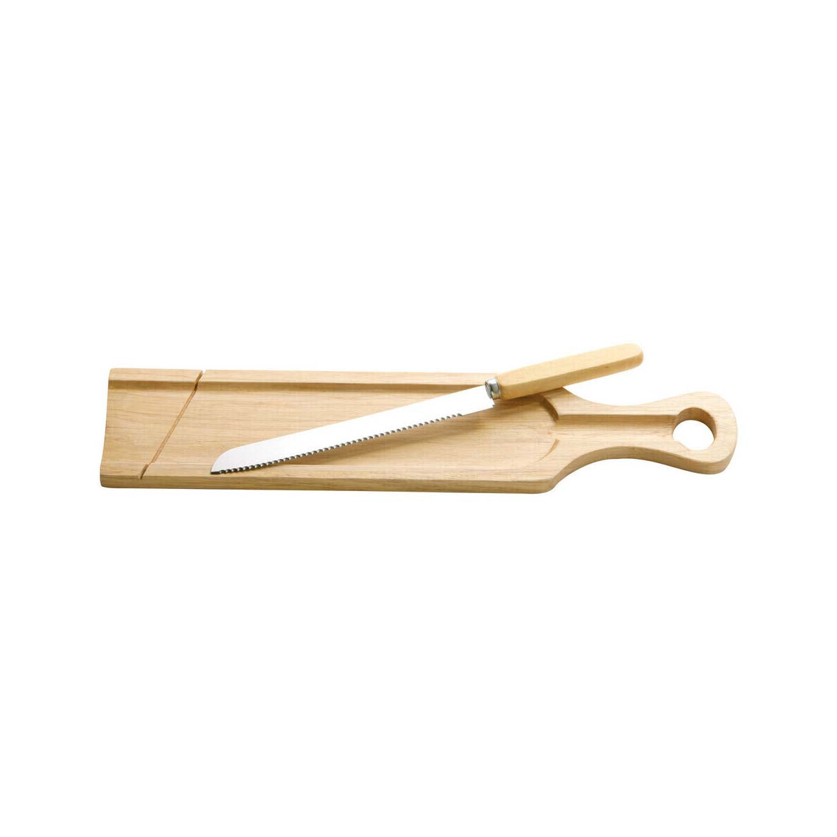 Rubberwood Bread Board and Knife Set | Soka
