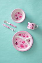 Kids 5 Piece Pink Bamboo Dinner Set | Eden