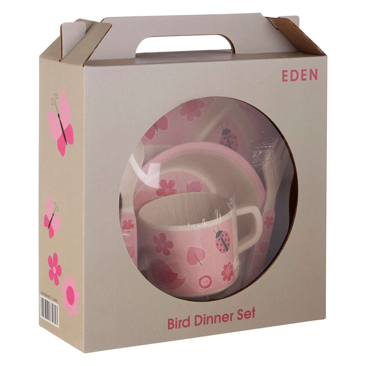 Kids 5 Piece Pink Bamboo Dinner Set | Eden