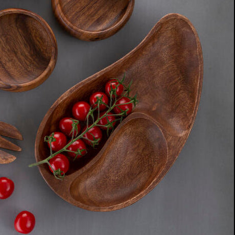 Acacia Two Section Bean Shaped Dish | Kora