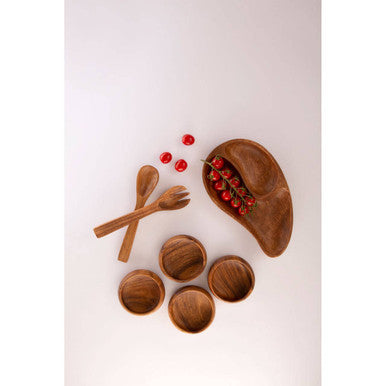 Acacia Two Section Bean Shaped Dish | Kora