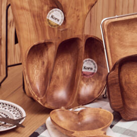 Acacia 3 Section Apple Shaped Serving Dish | Kora