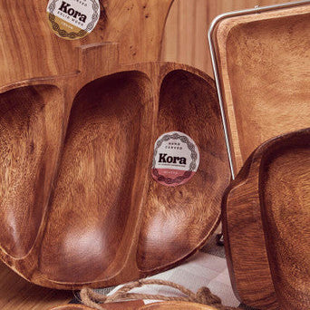 Acacia 3 Section Apple Shaped Serving Dish | Kora