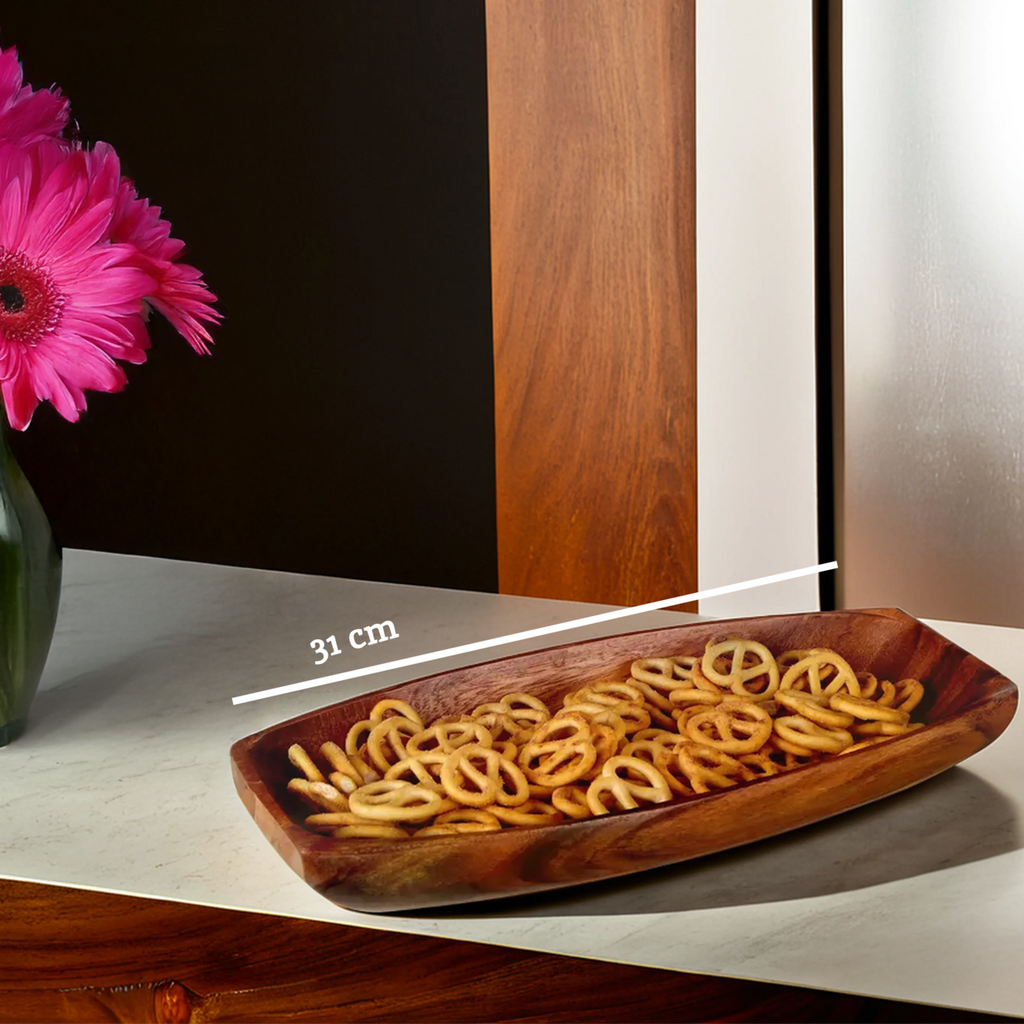 Small Oblong Platter Dish in Acacia Wood | Kora