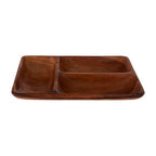 Three Section Serving Dish in Acacia Wood | Kora