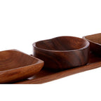 Acacia Wood 3 Piece Serving Dish Set with Tray | Kora