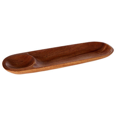 Acacia Wood Oval Chip and Dip Tray | Kora