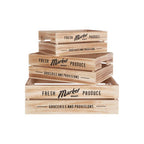 Natural Wood Set of 3 Provision Crates | Naresso