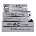 Grey Wood Set of 3 Provision Crates | Naresso