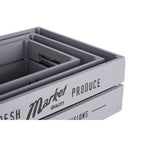 Grey Wood Set of 3 Provision Crates | Naresso