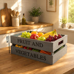 Grey Wood Fruit and Vegetable Crate | Naresso
