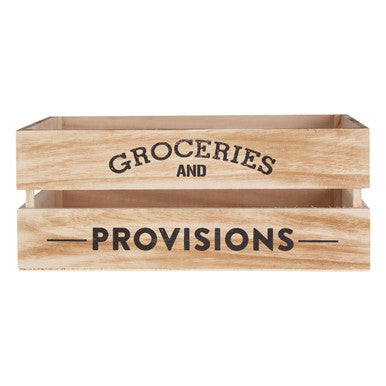 Natural Wood Groceries and Provisions Crate | Naresso