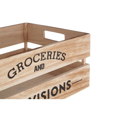 Natural Wood Groceries and Provisions Crate | Naresso