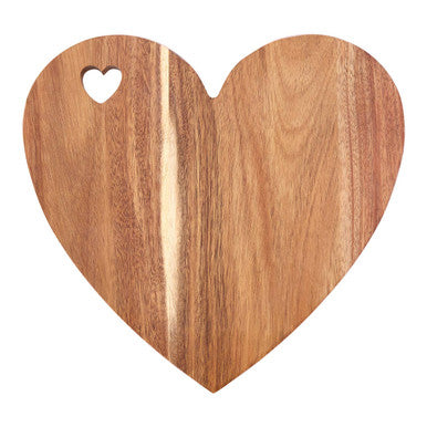 Acacia Heart Chopping and Serving Board with Pink Edge | Socorro