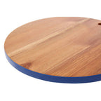 Round Acacia Chopping and Serving Board with Blue Edge | Socorro