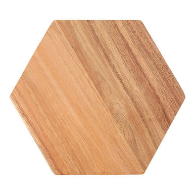 Acacia Hexagonal White Edge Chopping and Serving Board | Socorro