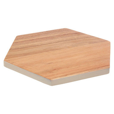 Acacia Hexagonal White Edge Chopping and Serving Board | Socorro