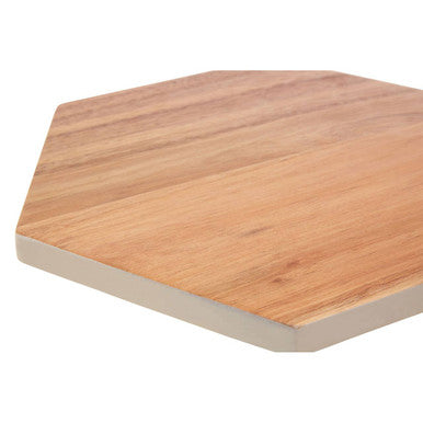 Acacia Hexagonal White Edge Chopping and Serving Board | Socorro