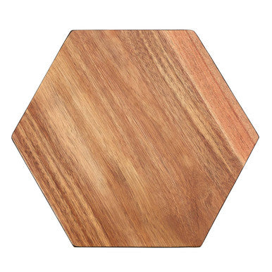 Acacia Hexagonal Black Edge Chopping and Serving Board | Socorro