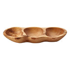 3 Section Olive Wood Antipasti Dish | Kora