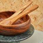 Olive Wood Flat Salad Servers | Kora