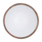 Large Mango Wood Serving Bowl with White Enamel | Kara