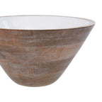 Large Mango Wood Serving Bowl with White Enamel | Kara