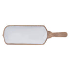Mango Wood Paddle Serving Board with White Enamel | Kara