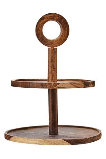 Sheesham Wood Two Tier Cake Stand | Kora