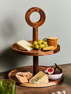 Sheesham Wood Two Tier Cake Stand | Kora