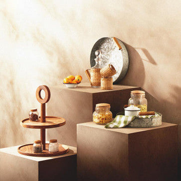Sheesham Wood Two Tier Cake Stand | Kora