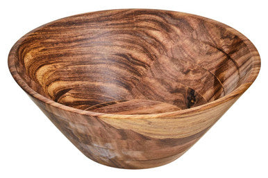 Large Round Sheesham Wood Tapered Salad Bowl | Rosi