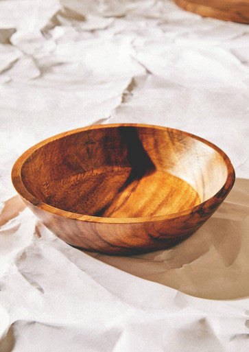 Large Round Sheesham Wood Tapered Salad Bowl | Rosi