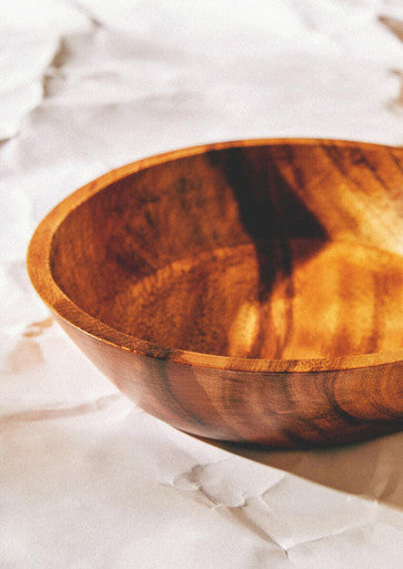 Large Round Sheesham Wood Tapered Salad Bowl | Rosi